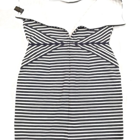 Ann Taylor Women’s Navy Blue White Stripe Summer Shirt Dress Size 14 - Picture 3 of 12
